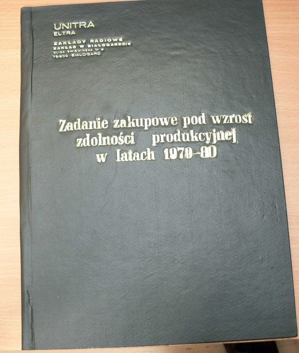 OKŁADKA DOKUMENTÓW UNITRA ELTRA 1979 _  _ - - _ --_____ -_   _