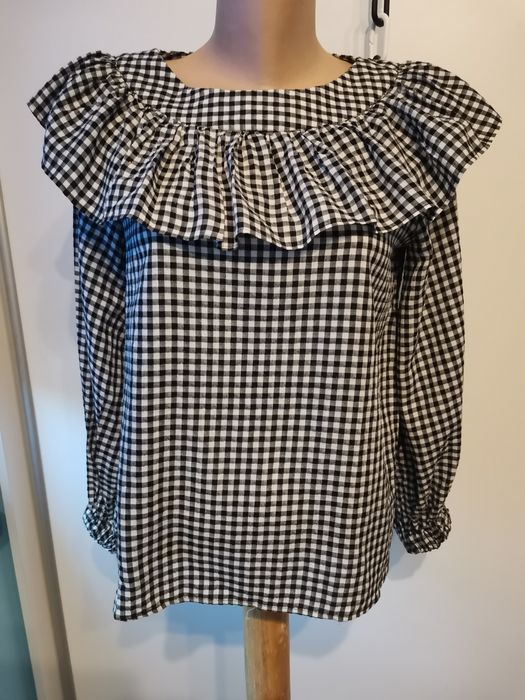 #Zara bluzka damska rozm S owersiz, krata, biuro