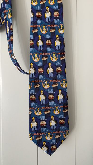 New silk tie vintage retro The Simpsons Cartoon funny krawat jedwab