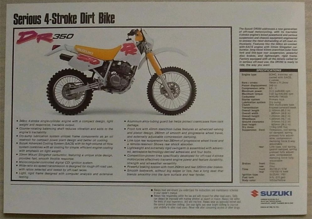 Suzuki DR 350 ano 1990