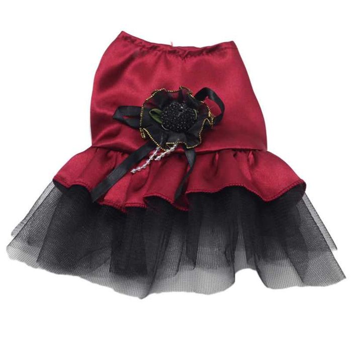 Vestido "Mido" Bordô e preto - Tamanho XS