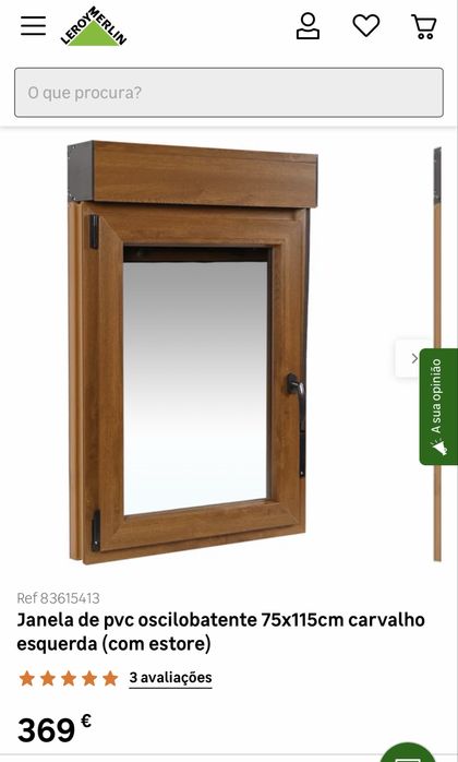Ref 83615413 Janela de pvc  carvalho