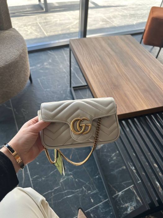 Сумка Gucci Super mini GG повний комплект бутика шкіряна