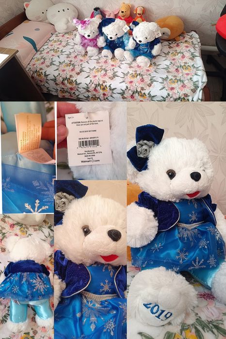 Белый мишка Dan Dee, США, 50 см (Snowflake Teddy), игрушка, коллекционный, новогодний, подарок, декор, новое