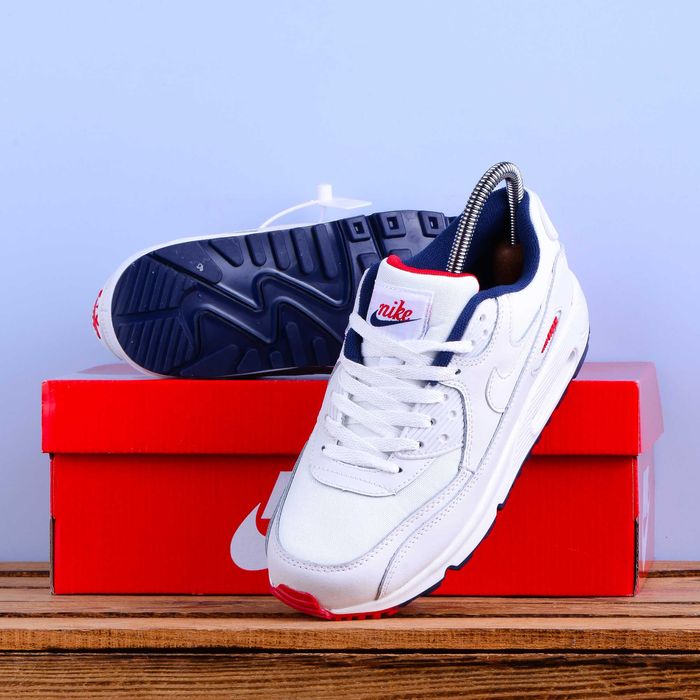 (2317) Кросівки Nike Air Max 90 сірі з білим (37-41) найк найки