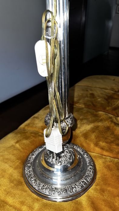 Candeeiro Clássico Vintage Banhado a Prata