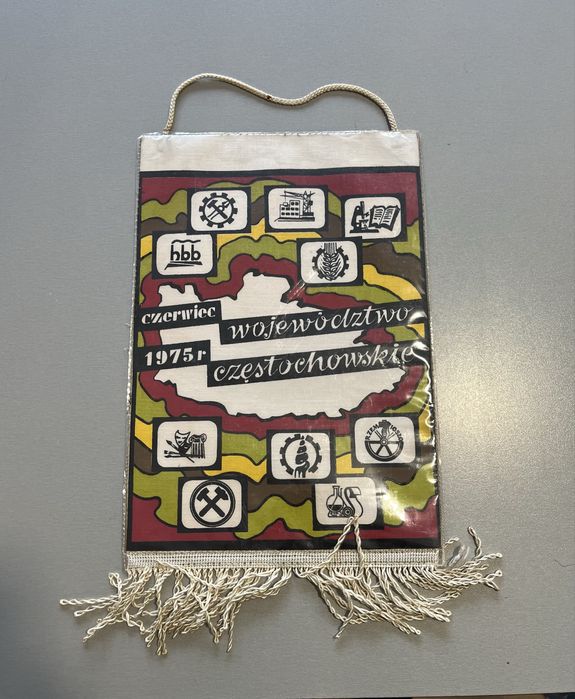 kolekcjonerski proporczyk Częstochowa i okolice  1975