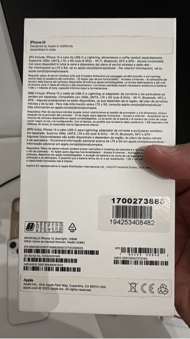 iPhone 14 128GB Branco — Excelente Estado | Caixa + Cabo Original
