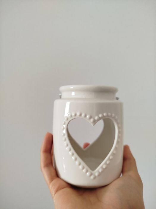 Керамічний ліхтар-підсвічник у формі серця