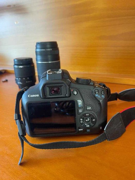 Canon 1200D + 2 lentes + bolsa canon + carregador