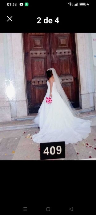 Vestido de noiva ,tiara,luvas e véu tudo novo, usado só uma vez