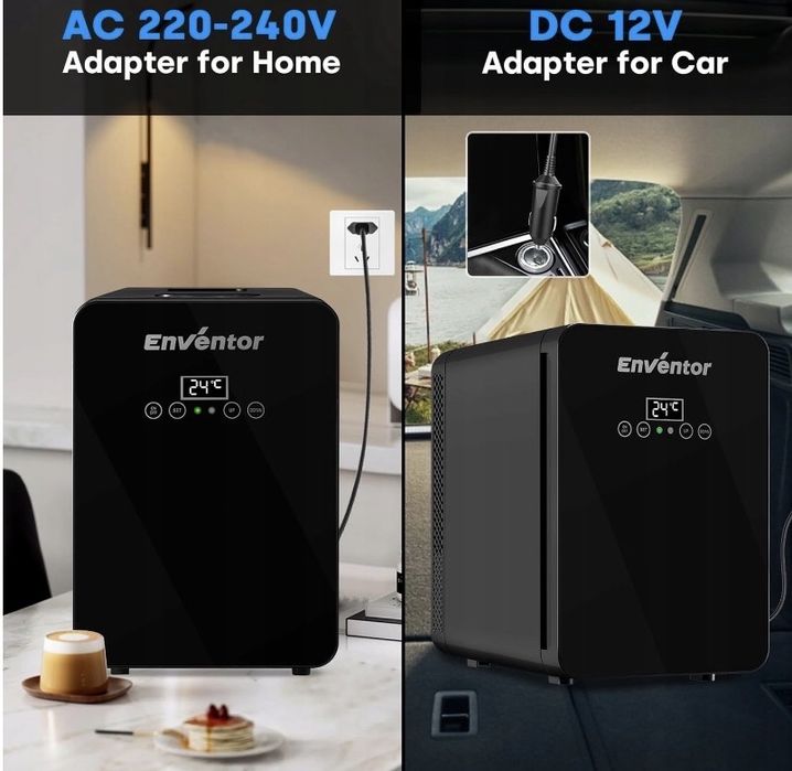 Mini lodówka turystyczna Eventor 10l z wyświetlaczem temperatury LCD