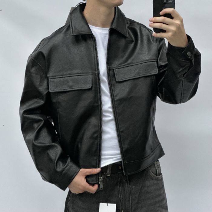 Нова Шкіряна Куртка Bershka Leather Jacket Чорна Бершка Кожанка