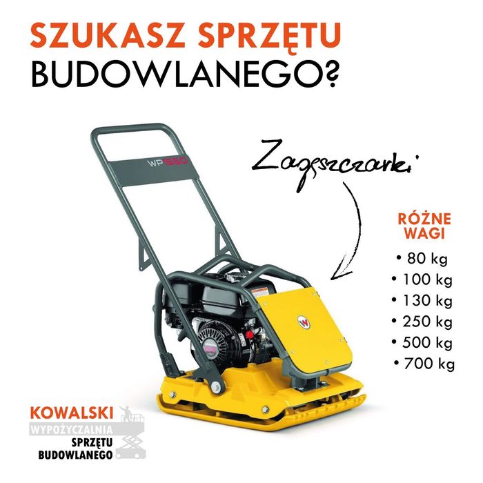 Wynajem zagęszczarka gruntu sprzęt budowlany