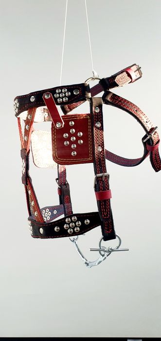 Амуніція для коня, наголовник з шорками, шкіряний, регульований.