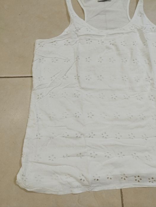 Top branco rendado Pull&Bear