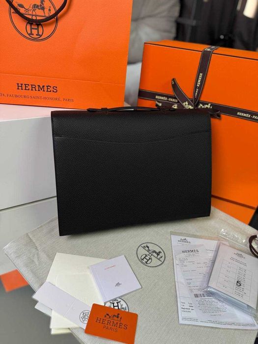 Кожаный портфель Hermes Depeches Briefcase офисная сумка портфель c927