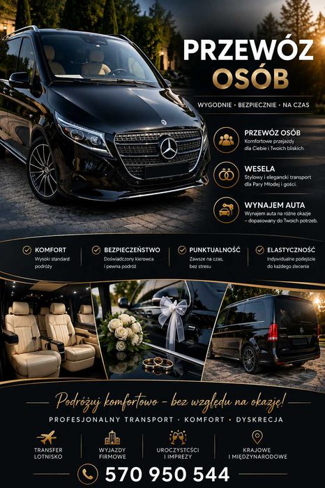 Wynajem busa/ Transport Mercedes Vito extraLong 9 miejsc - wypożyczalnia samochodów