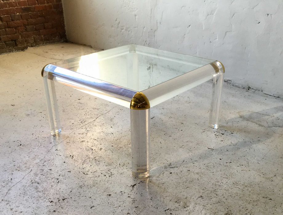 Stolik akrylowy lucite Karl Springer lata 70 80 vintage design