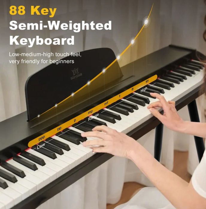 Piano elétrico MUSTAR de 88 teclas semipesadas NOVO - Baixa de Preço