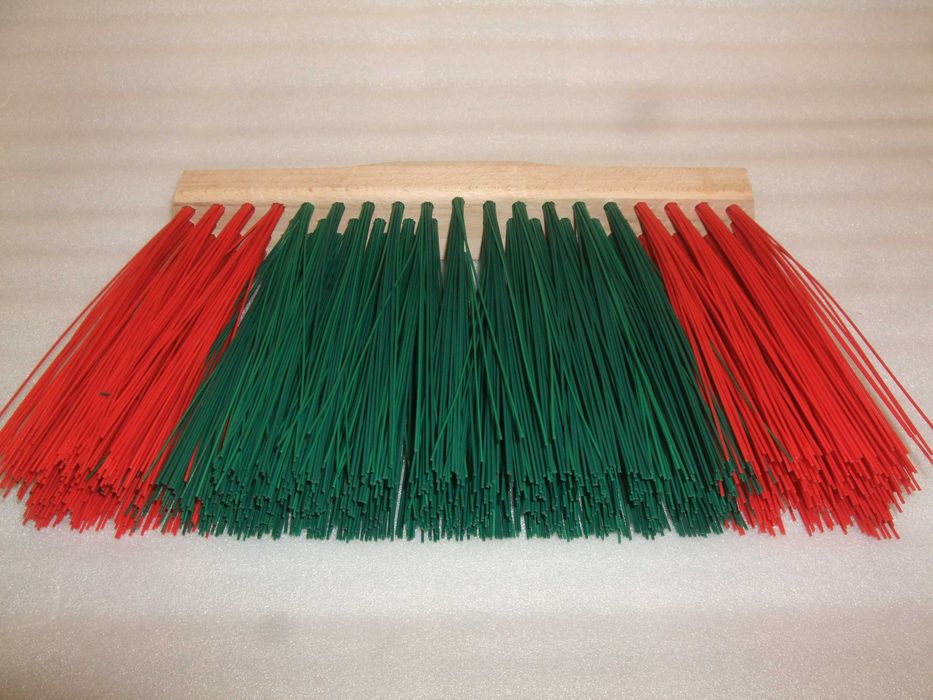 MIOTŁA Ogrodowa Ulicówka DŁUGIE WŁOSIE DREWNO TRAPEZ 25/30 x 15 cm