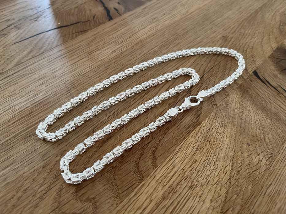 Srebrny męski łańcuszek Splot Królewski 60 cm 51 g