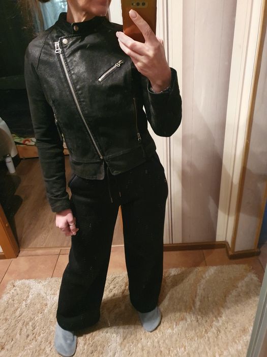 Куртка косуха вінтаж натуральна шкіра замша розмір с-м