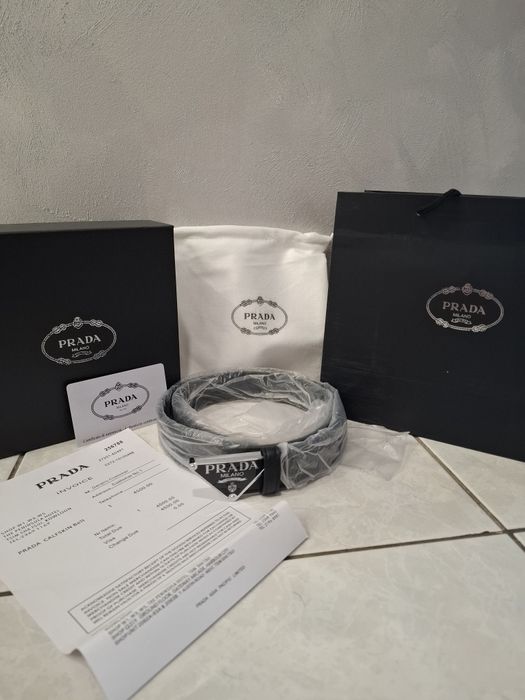 Prada Milano Pasek Skórzany Nowy 95 Made In Italy