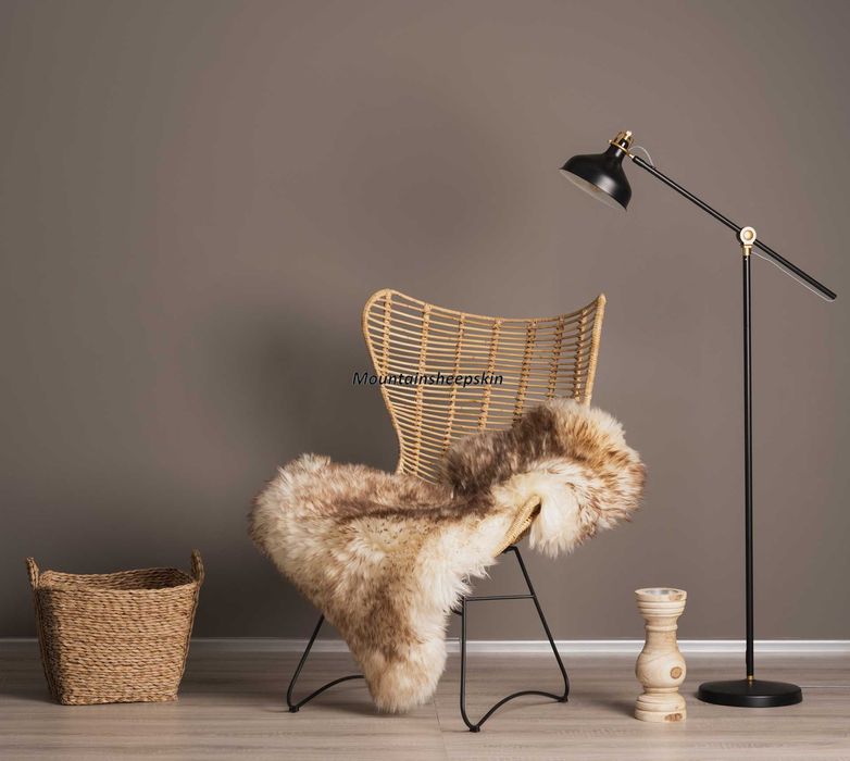 Skóra Owcza-Skóry Owcze GIGNAT XXXL Biało-Brązowa Muflon