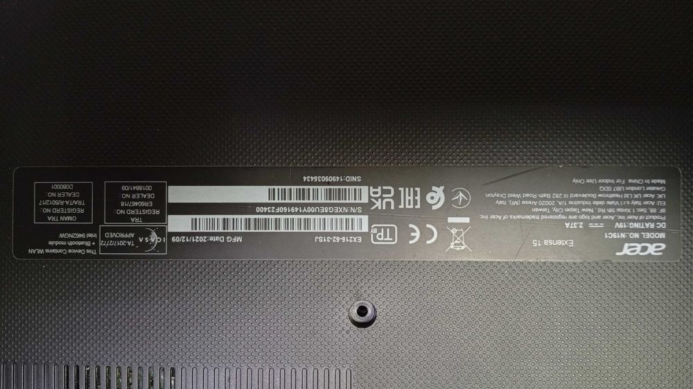 Разборка Acer ex215-52