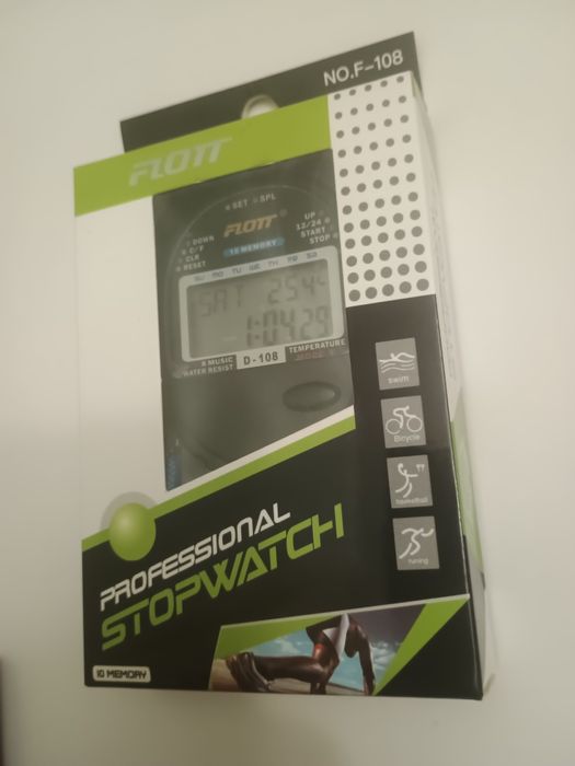 Електронний секундомір, пам'ять 10 результатів температура Flott D-108