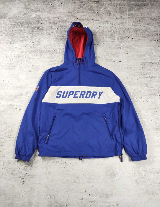 Kurtka wiatrówka Superdry niebieska męska jesienna anorak r. M