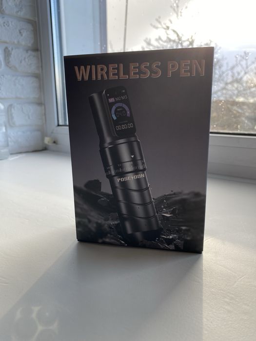 Професійний тату-набір: Бездротова машинка Poseidon Wireless Pen + Розхідники (Vesper, Dynamic, Kwadron)