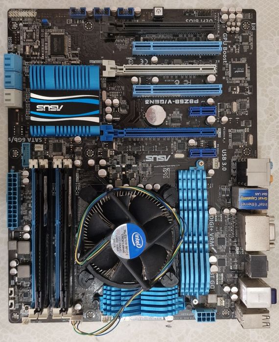 I5-2500 + asus P8Z68-v/gen3 + g.skill sniper CL9 2x4gb sem dissipador