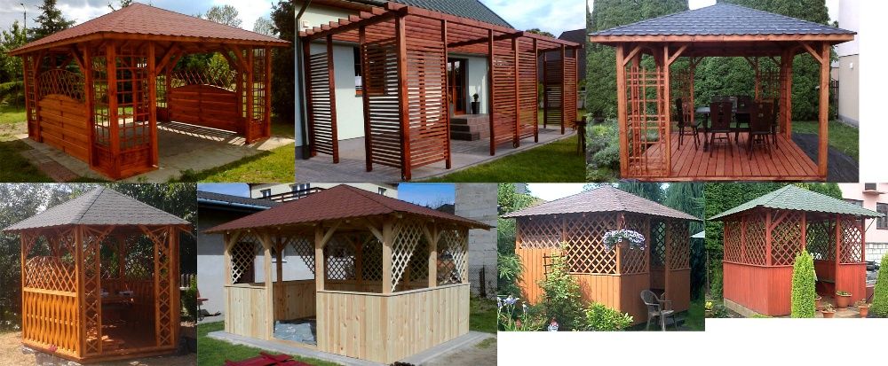 wyroby z drewna, altanka, meble ogrodowe, pergola, huśtawka, domek