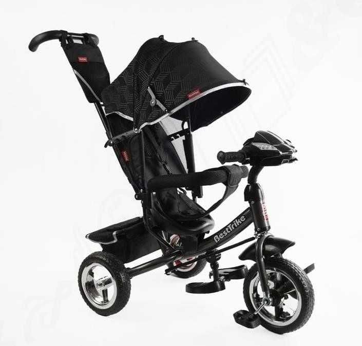 Триколісний дитячий велосипед-коляска, музика, фара