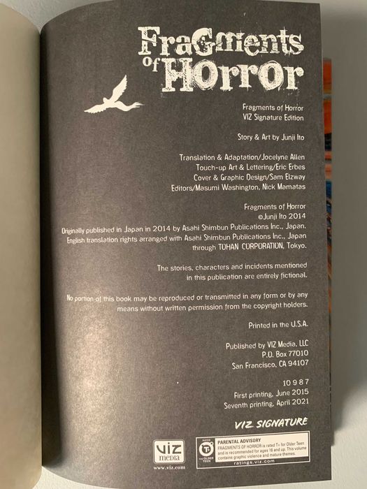Fragments of Horror, by Junji Ito