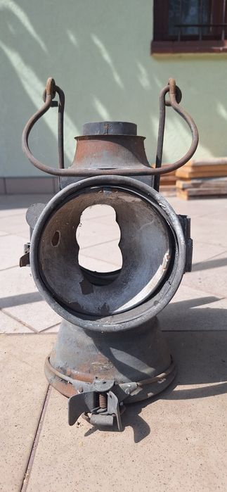 Stara lampa kolejowa - metal/ industrial