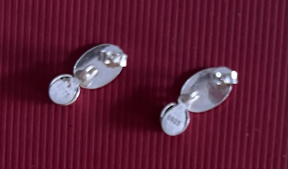 Brincos de prata e pedra lapis lazuli