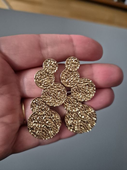 Kolczyki metalowe kolor złoty