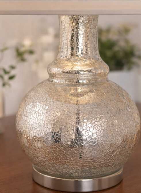 Candeeiro de Mesa em Vidro Craquelado – Elegante