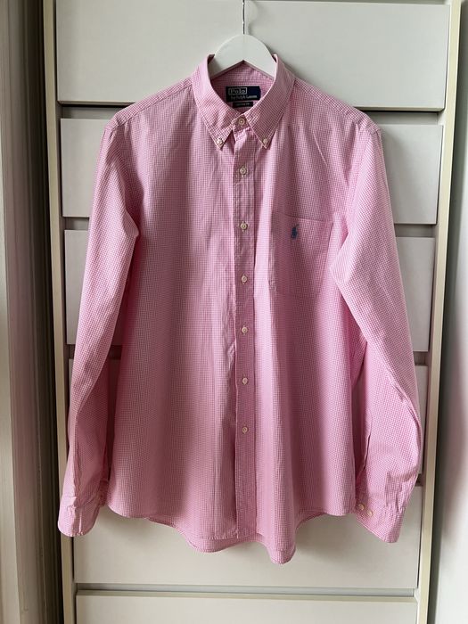 Rózowa bawełniana koszula w drobną kratkę Polo Ralph Lauren