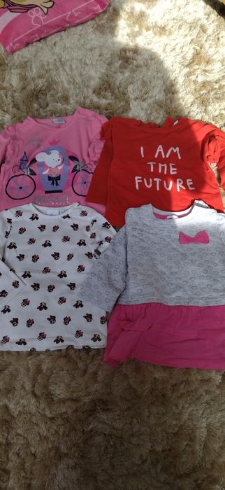 4 bluzeczki roz 80