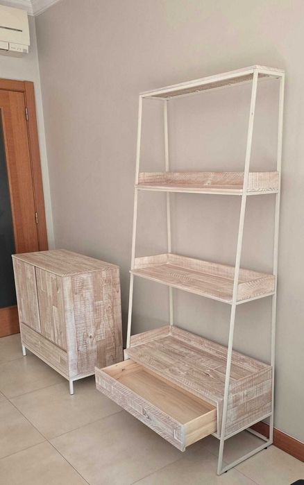 COMPLETE MATCHING FURNITURE SET - white oak finish all excellent like new condition