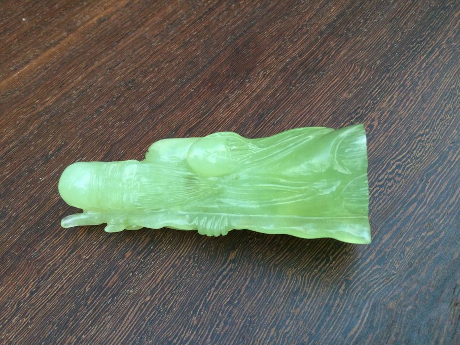 Buda Jade Imperial Divindade Chinesa Séc XIX China 8,5 cm