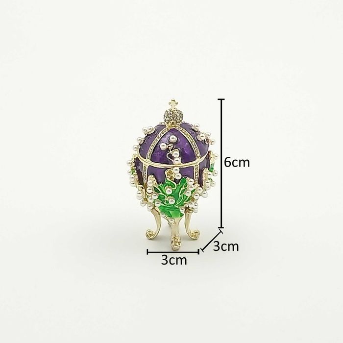 Jajko faberge pojemniki szkatułka małe fioletowe styl wiktoriański