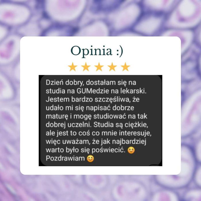 Biologia warsztaty maturalne, korepetycje. Nauczycielka, egzaminator.