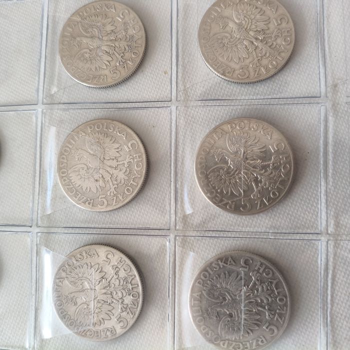 Moneta--5zł Głowa Kobiety--1932-34--srebro.
