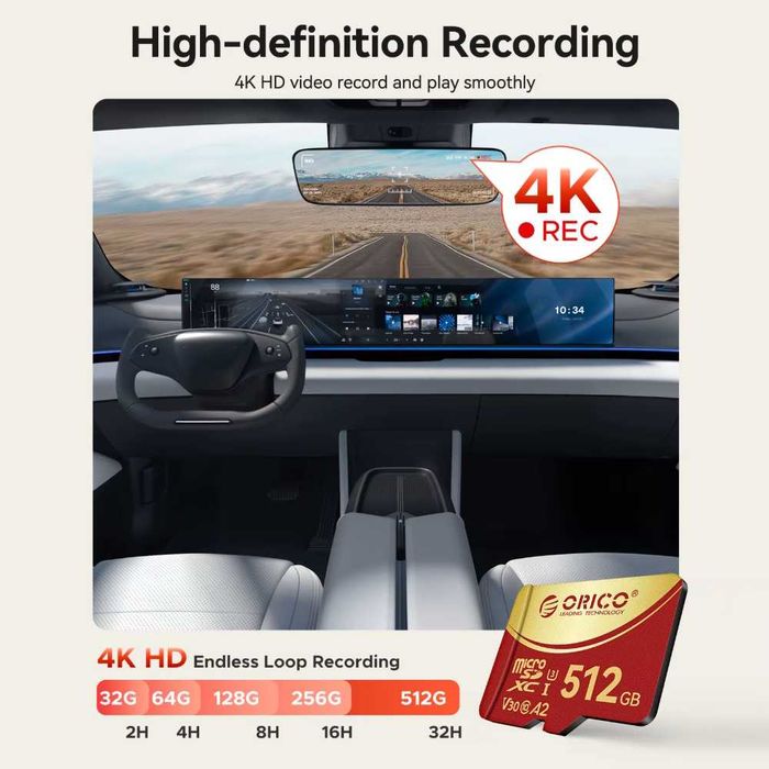 Карта пам'яті Orico 512GB microSDXC UHS-I U3 V30 A2 4K