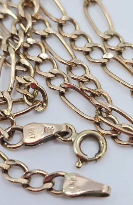 Złoty łańcuszek splot figaro próba 375 Używane